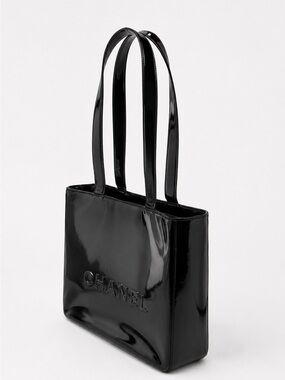 Chanel Logo Patent Leather Tote Bag